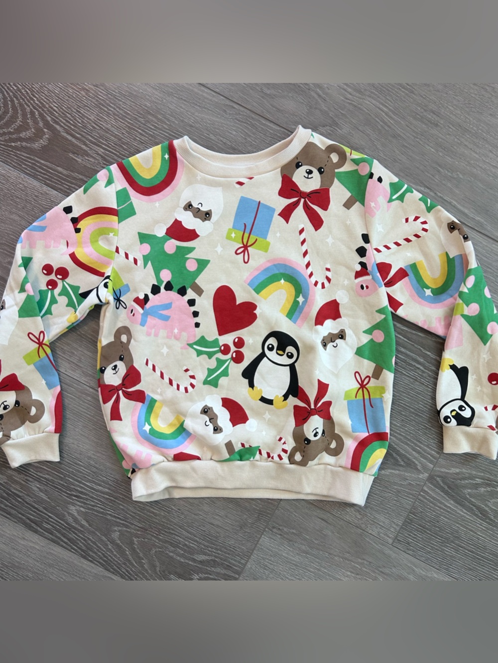 H&M Printed Holiday Sweatshirt - 8-10 Christmas Fun NWT